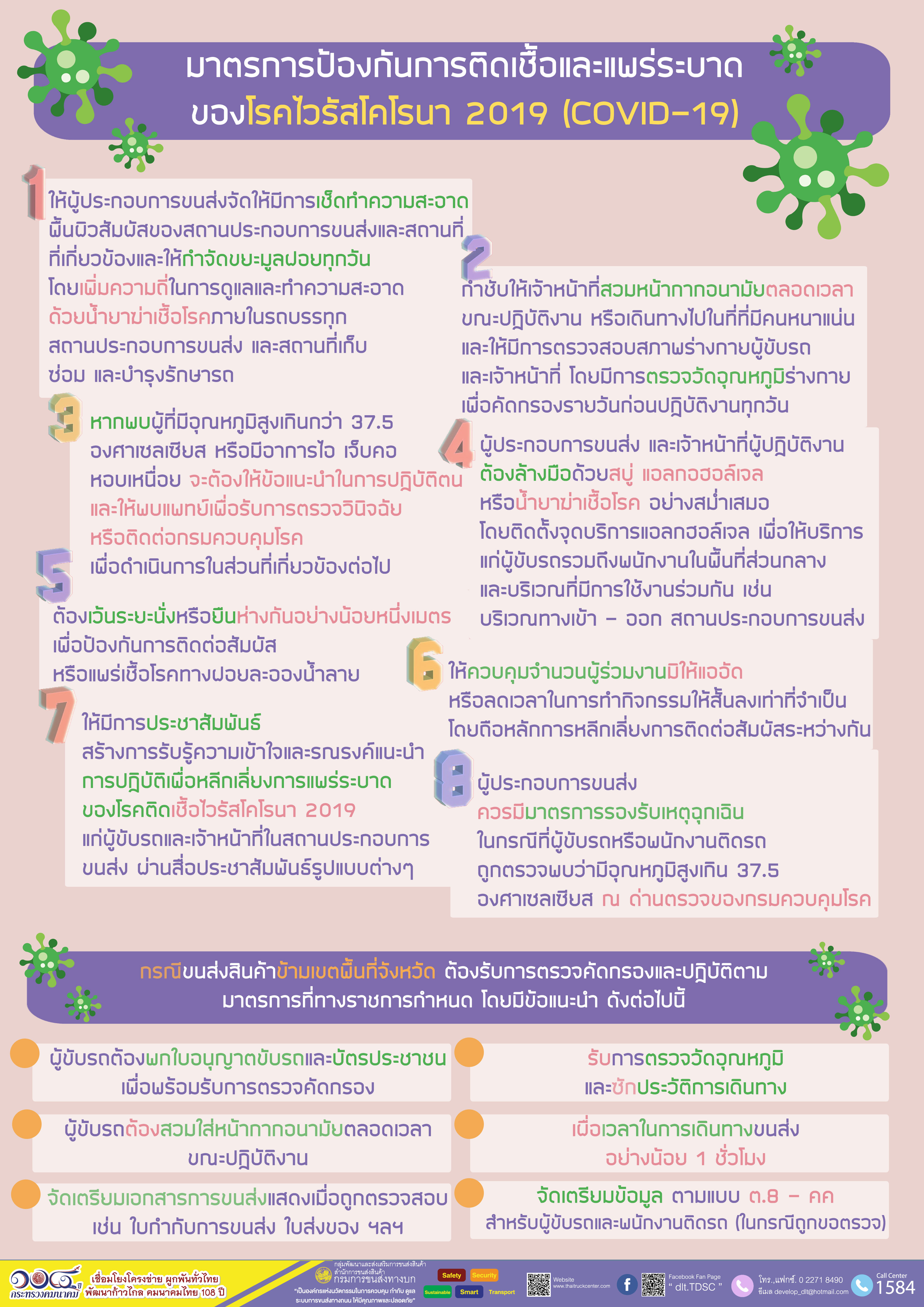มาตรการป้องกันการติดเชื้อและแพร่ระบาดของโรคไวรัสโคโรนา 2019